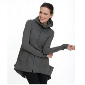 Nancy Rose Performance Hooded Jacket Gray Pockets Active Sporty Size 4 Or XS